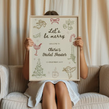 Let's be merry Whimsical Christmas Bridal Shower