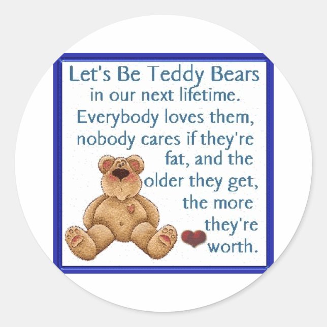 Let's Be Teddy Bears Classic Round Sticker (Front)
