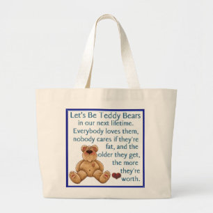 Let's Be Teddy Bears Large Tote Bag