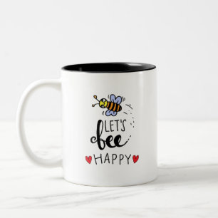 Lets Bee Happy Two-Tone Coffee Mug