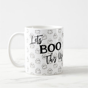 Let's Boo That Up Cute Flying Ghost Pattern  Coffee Mug