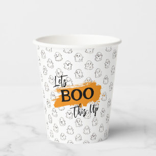 Let's BOO That Up Cute Flying Ghost Pattern Paper Cups