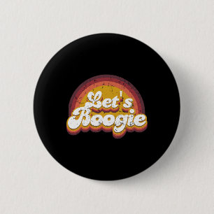 Let's Boogie Kidcore Aesthetic Retro Rainbow Danci 2 Inch Round Button