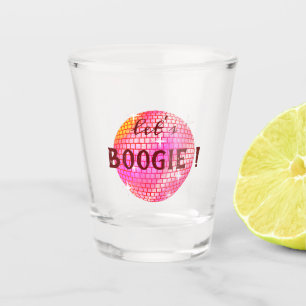 Let's Boogie !  Pink Disco ball    Shot Glass