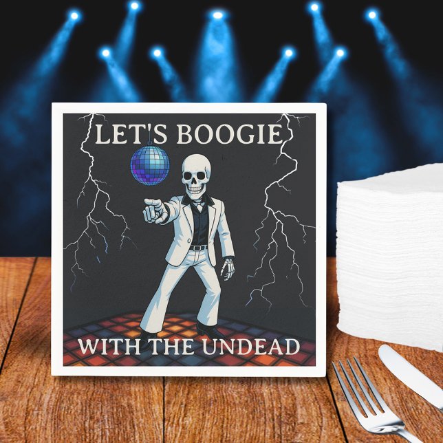 Let's Boogie With The Undead Disco Halloween Party Napkin (Let's Boogie With The Undead Disco Halloween Party Napkins)