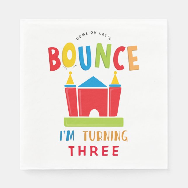 Let's Bounce Birthday Party Napkins (Front)