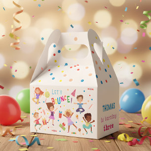 Let's bounce jumping park kids birthday favor box