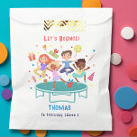 Let's bounce jumping trampoline park kids birthday favour bag<br><div class="desc">Catying around just got a whole lot more fun with our Zazzle kids' birthday itemfeaturing jumping kids! 🎉 It's a jungle of birthday excitement, filled with giggles and wild adventures. With playful kids and vibrant colours, this item sets the stage for a celebration that's as lively as a troop of...</div>
