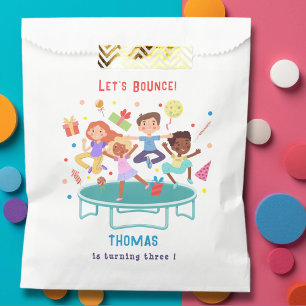 Let's bounce jumping trampoline park kids birthday favour bag
