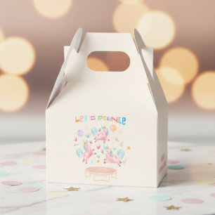 Let's bounce jumping unicorns kids birthday favor box