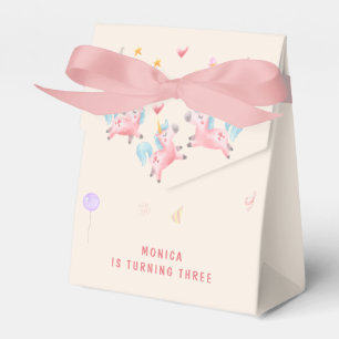 Let's bounce jumping unicorns kids birthday favor box