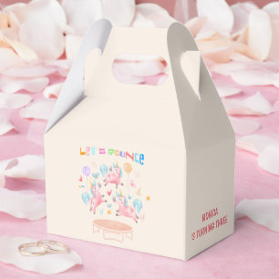 Let's bounce jumping unicorns kids birthday favor box