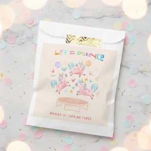 Let's bounce jumping unicorns kids birthday favour bag