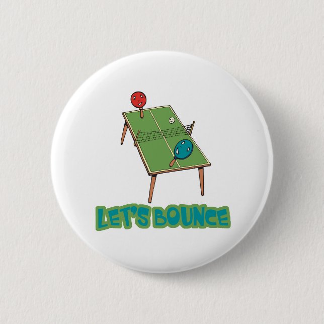Lets Bounce Ping Pong Table Tennis 2 Inch Round Button (Front)