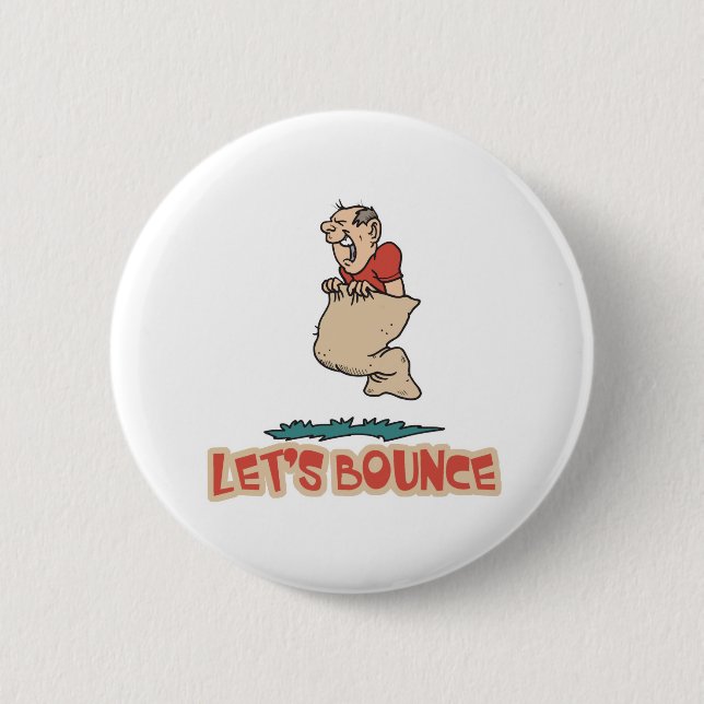 Lets Bounce Potato Sack Race 2 Inch Round Button (Front)