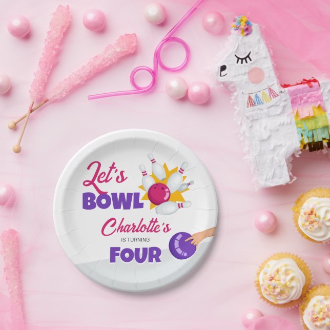 Let's Bowl Kids Bowling Birthday Party Paper Plate (Party)