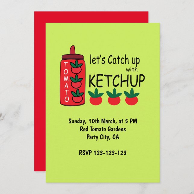 Lets Catch Up With Ketchup Party Invitation (Front/Back)