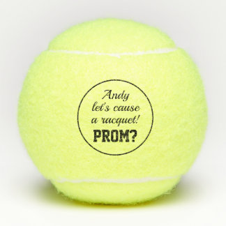Let's cause a racket Prom Hoco promposal gift idea Tennis Balls