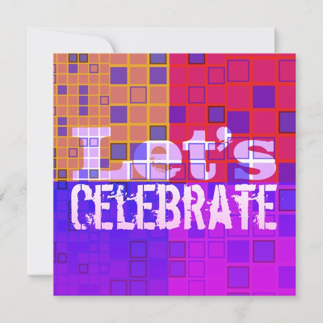 Let's Celebrate All Party Invitation Multicolor (Front)