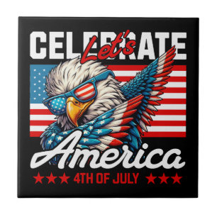 Let's Celebrate America 4th of July Eagle Tile