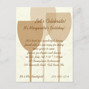 Let's Celebrate Birthday Invitation Postcard
