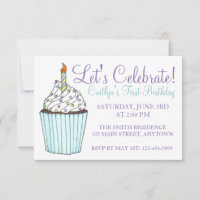 Let's Celebrate Birthday Party Blue Cupcake Cake