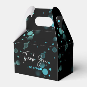 Let's Celebrate Blue Bokeh Gradient Black Birthday Favor Box