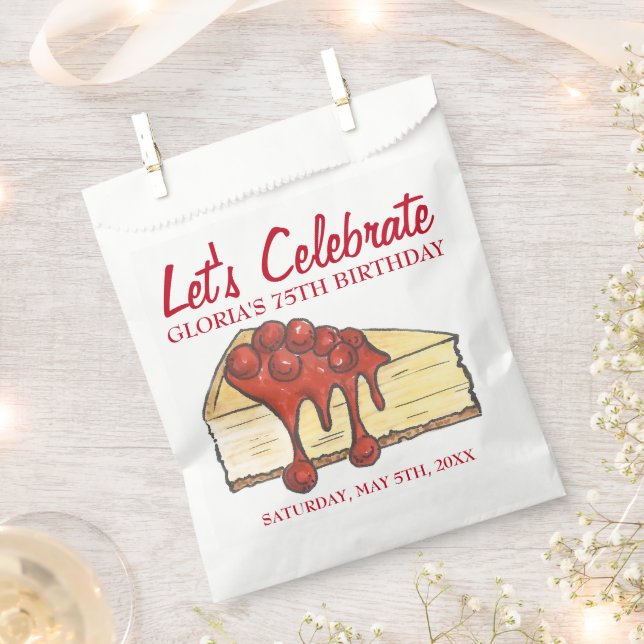 Let's Celebrate Cherry Cheesecake Dessert Birthday Favour Bag (Clipped)
