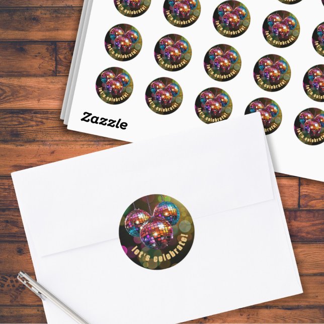 Let's Celebrate Colourful Classic Round Sticker (Creator Uploaded)