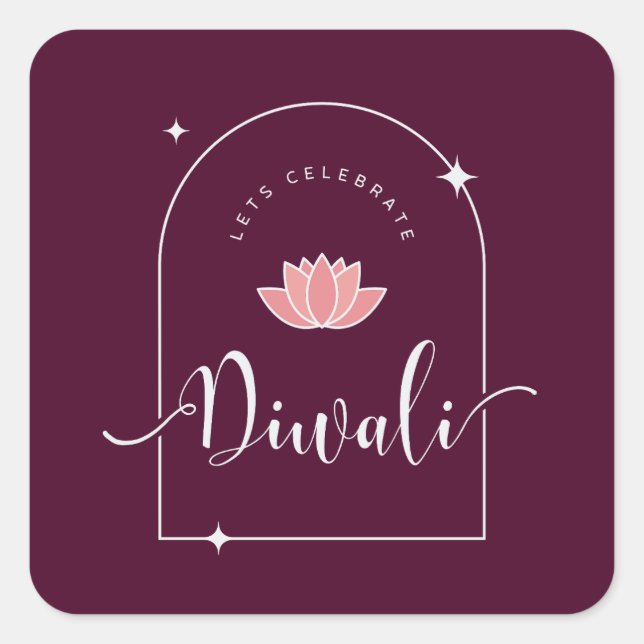 Lets celebrate Diwali elegant Square Sticker (Front)