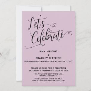 Let's Celebrate Elegant Light Mauve Reception-Only Invitation
