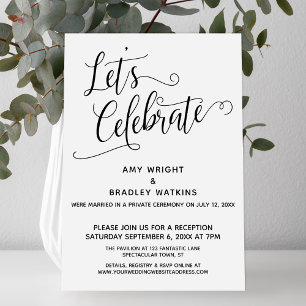 Let's Celebrate Elegant Post-Wedding Reception Invitation