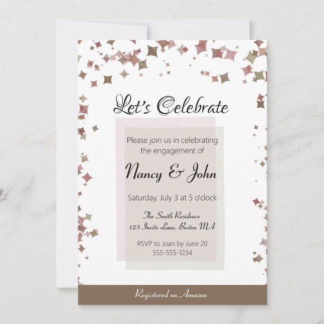 Let's Celebrate Engagement Party Invitation (Front)