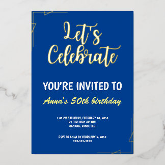 Let's Celebrate Foil Invitation