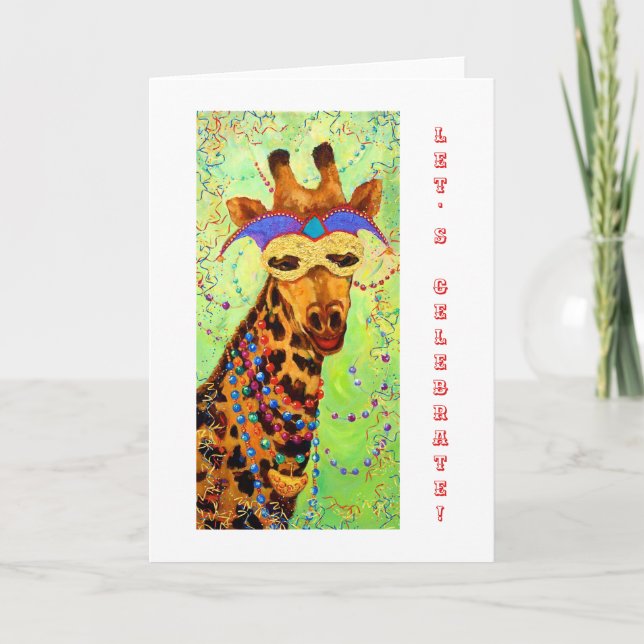 Let's Celebrate Giraffe Greeting Card (Front)