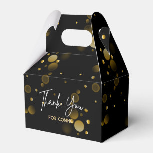 Let's Celebrate Gold Bokeh Gradient Black Birthday Favor Box