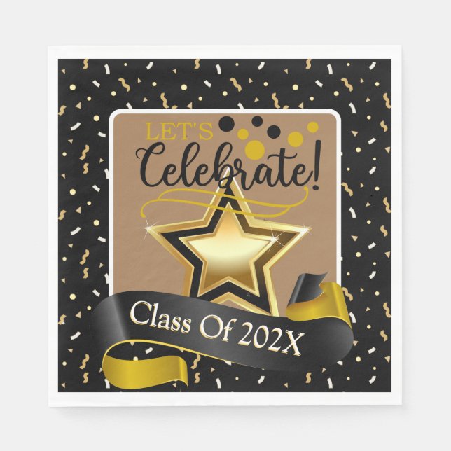  Lets Celebrate Graduating Class Of Paper Plate Napkin (Front)
