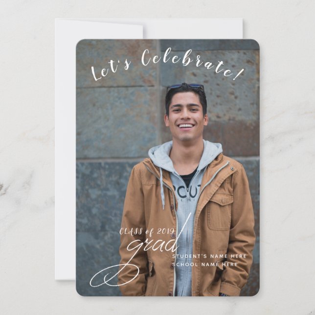 Let's Celebrate Graduation Photo Invitation (Front)