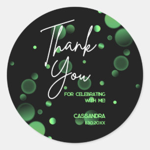 Let's Celebrate Green Bokeh Gradient Birthday Classic Round Sticker