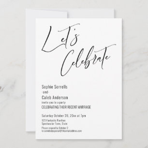 Let's Celebrate Modern Black & White Reception Invitation