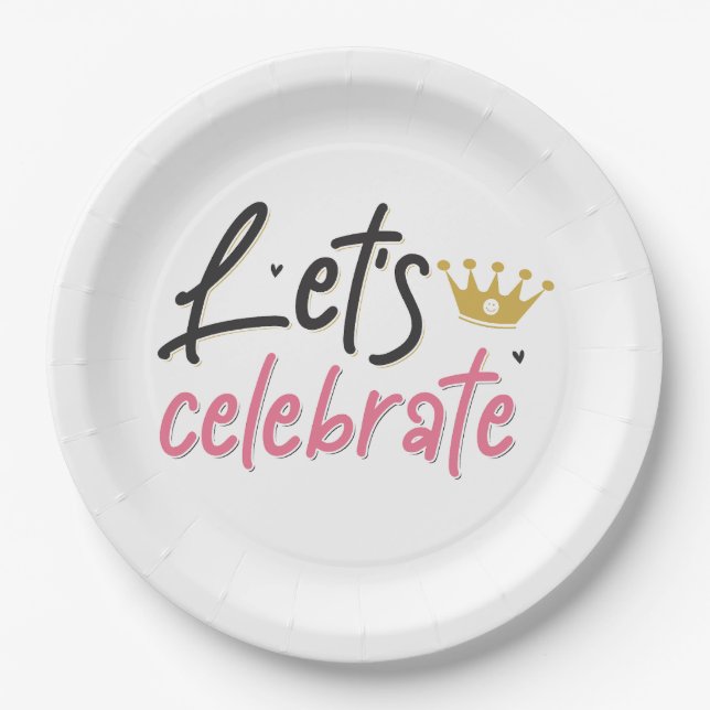 Let's Celebrate Paper Plate (Front)