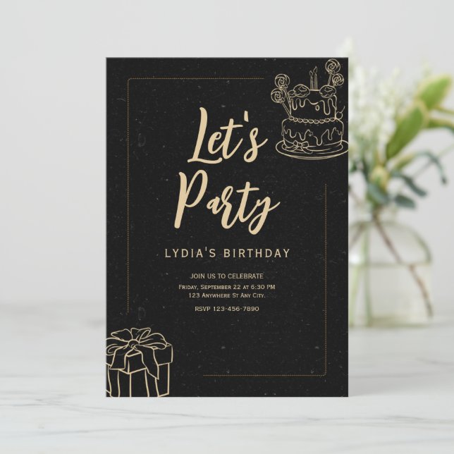 Let's Celebrate Party Invitation Surprise Birthday (Standing Front)