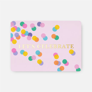Let's Celebrate Pastel Pink Confetti Gold