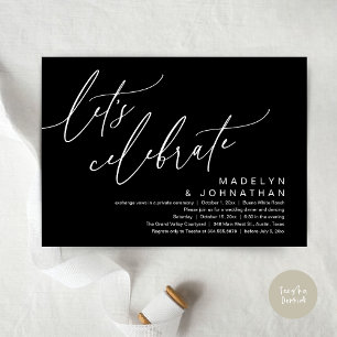 Let's Celebrate, Romantic Wedding Elopement Party Invitation