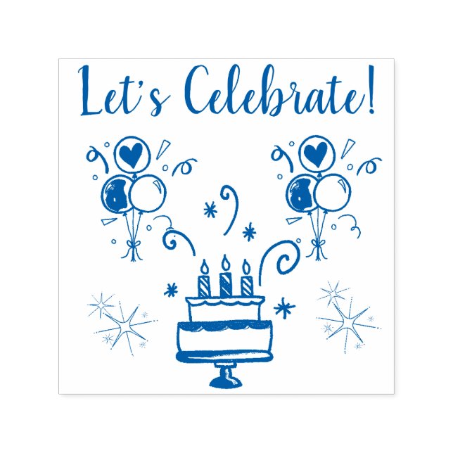 Let's Celebrate Rubber Stamp (Design)