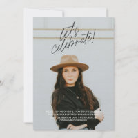 Let's Celebrate Simple Graduation Party Invitation