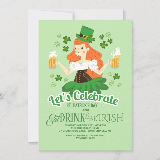 Let's Celebrate St. Patrick's Day Invitation (Front)