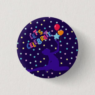 Let's Celebrate Stars and Balloons    1 Inch Round Button