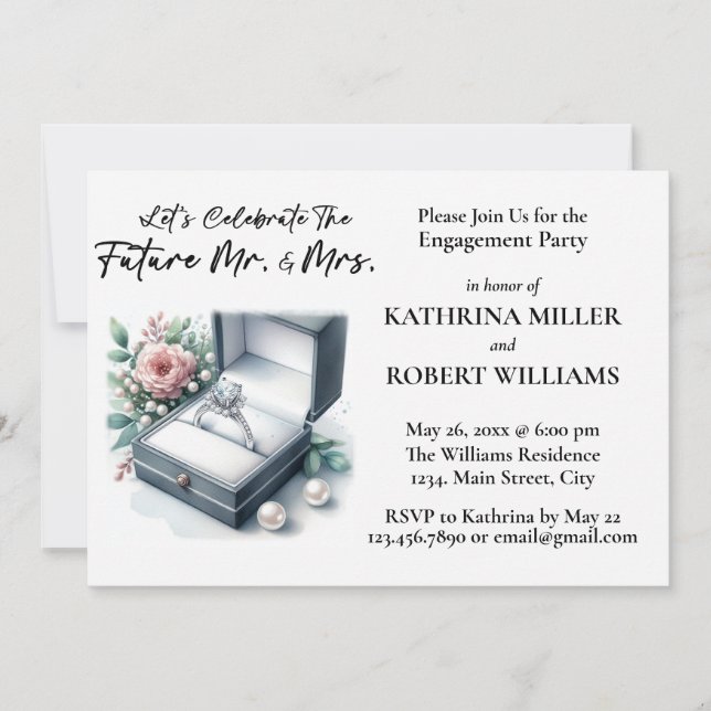 Let's Celebrate the Future Mr. & Mrs, Engagement Invitation (Front)