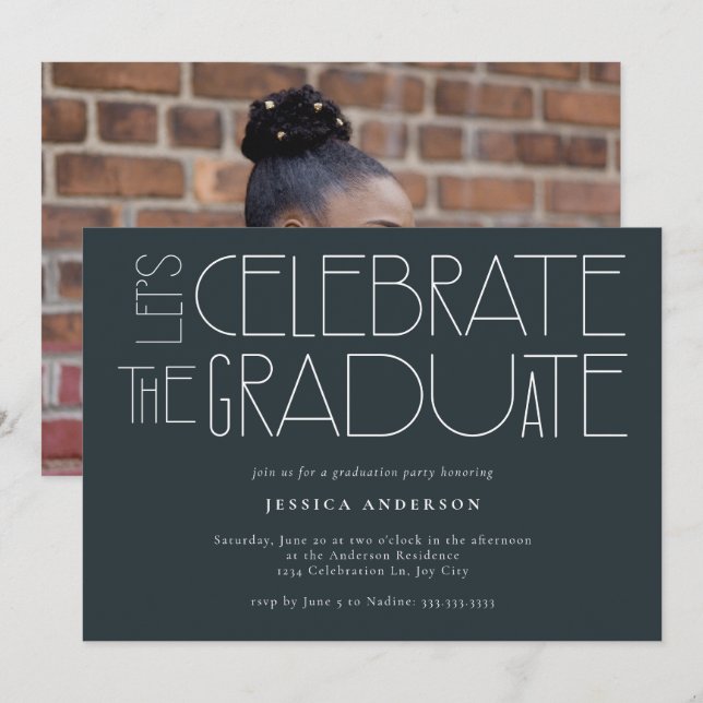Let's celebrate the Graduate 2024 Graduation Party Invitation (Front/Back)